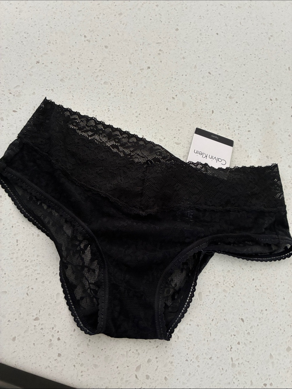 NWT Calvin Klein Black Lace Bikini Brief hipster new